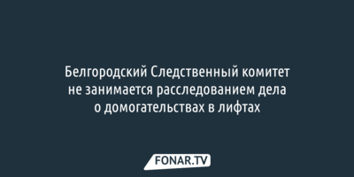 Белгородский Следственный комитет не занимается расследованием дела о домогательствах в лифтах