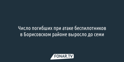 Число погибших при атаке беспилотников в Борисовском районе выросло до семи