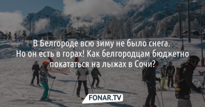 В Белгороде всю зиму не было снега. Но он есть в горах! Как белгородцам бюджетно покататься на лыжах в Сочи?