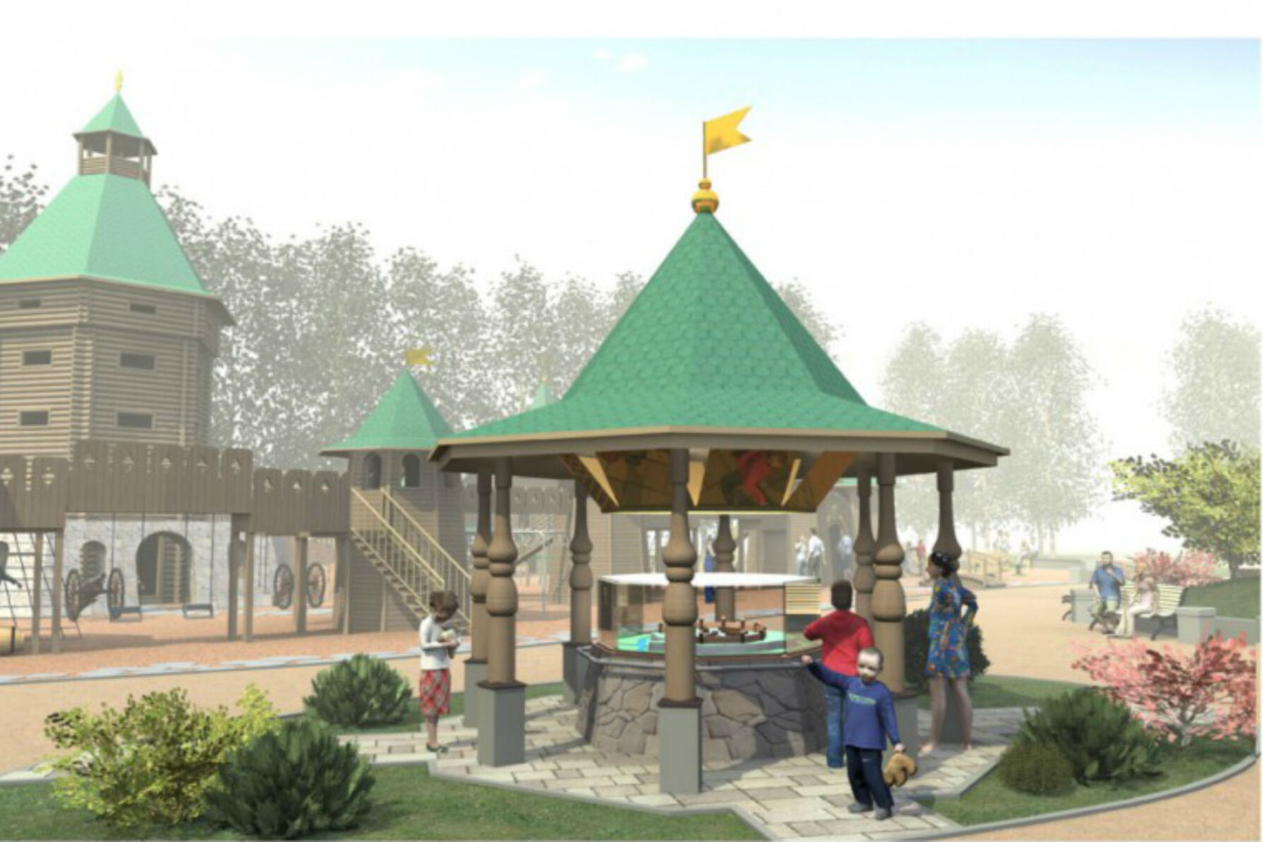​Детскую площадку в парке Победы построят к 5 августа