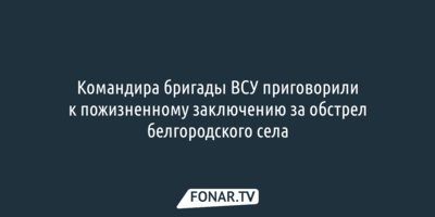Командира бригады ВСУ приговорили к пожизненному заключению за обстрел белгородского села