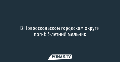 В Новооскольском городском округе погиб 5-летний мальчик