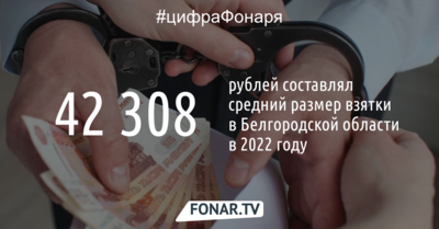 Средний размер взятки в Белгородской области превысил 42 тысячи рублей