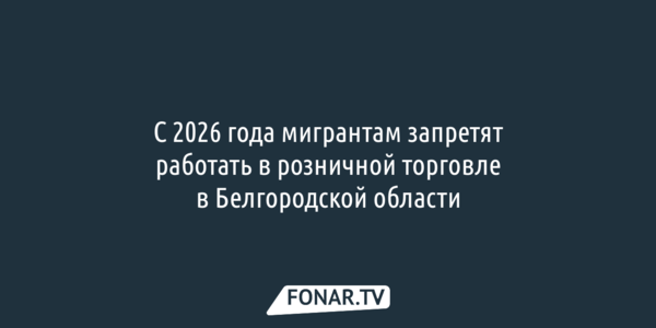 С 2026 года мигрантам запретят работать в розничной торговле в Белгородской области