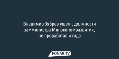 Заместитель министра экономразвития покинул белгородское правительство