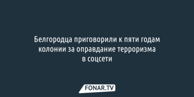 Белгородца приговорили к пяти годам колонии за оправдание терроризма в соцсети