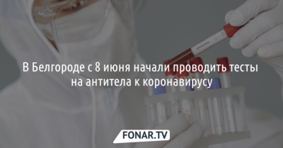 В Белгороде начали проводить тесты на антитела к коронавирусу