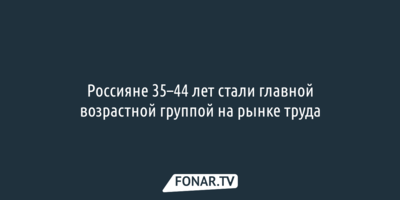 Исследование: Россияне 35–44 лет стали главной возрастной группой на рынке труда