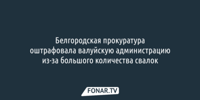 Белгородская прокуратура оштрафовала валуйскую администрацию из-за большого количества свалок