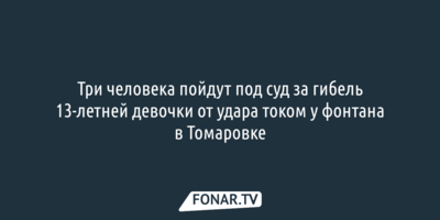 Три человека пойдут под суд за гибель 13-летней девочки от удара током у фонтана в Томаровке