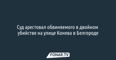 Суд арестовал обвиняемого в двойном убийстве на улице Конева в Белгороде