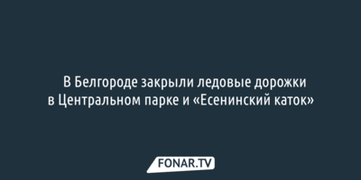 ​В Белгороде закрыли ледовые дорожки в Центральном парке и «Есенинский каток»