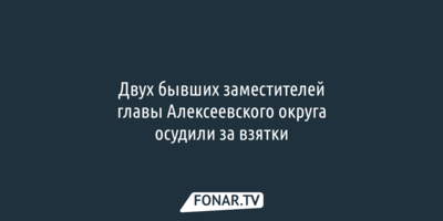 Двух бывших заместителей главы Алексеевского округа осудили за взятки