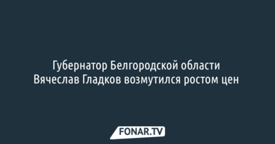 Губернатор Белгородской области возмутился ростом цен 