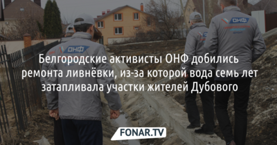 Белгородские активисты ОНФ добились ремонта ливнёвки, из-за которой вода семь лет затапливала участки жителей Дубового