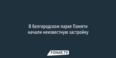 В белгородском парке Памяти начали неизвестную застройку 