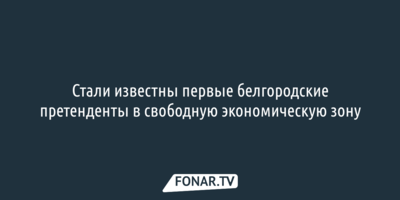 Стали известны первые белгородские претенденты в свободную экономическую зону