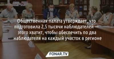 Общественная палата утверждает, что подготовила в Белгородской области​ 2,5 тысячи наблюдателей