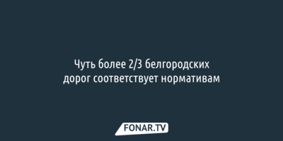 Чуть больше двух третей дорог Белгородской области соответствуют нормативам
