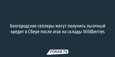 После атак на склады Wildberries Сбер предложил льготные кредиты белгородским селлерам
