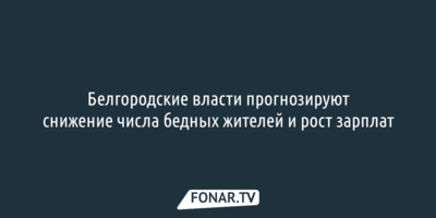 Белгородские власти прогнозируют снижение числа бедных жителей и рост зарплат