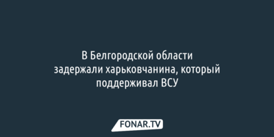 В Белгородской области задержали поддерживающего ВСУ уроженца Харьковской области