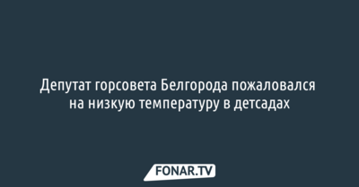 Депутат горсовета Белгорода пожаловался на низкую температуру в детсадах