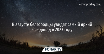 В августе белгородцы увидят самый яркий звездопад в 2023 году 