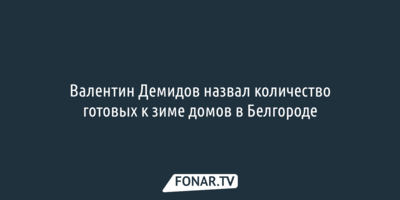 Валентин Демидов назвал количество готовых к зиме домов в Белгороде