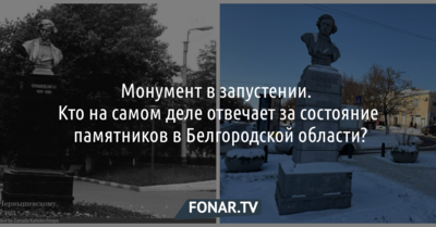 Монумент в запустении. Кто отвечает за состояние памятников в Белгородской области?