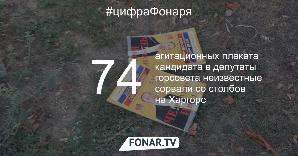 Кандидат в депутаты горсовета Белгорода пожаловался в полицию на то, что неизвестные сорвали со столбов его 74 плаката