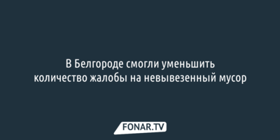 В Белгороде смогли уменьшить количество жалоб на невывезенный мусор