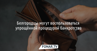 Белгородцы могут воспользоваться упрощённой процедурой банкротства