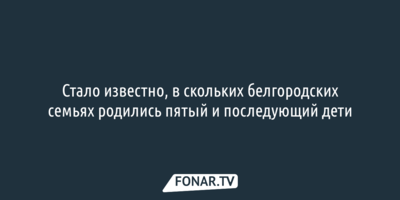 В 174 белгородских семьях за год родились пятый и последующие дети