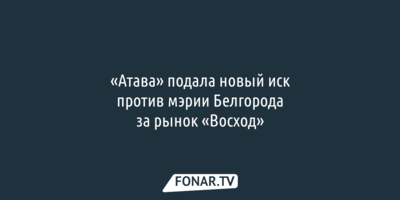 «Атава» подала новый иск против мэрии Белгорода за рынок «Восход»