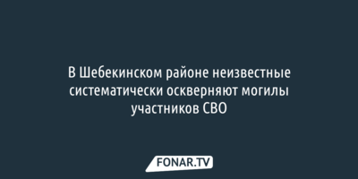 В Шебекинском районе неизвестные систематически оскверняют могилы участников СВО
