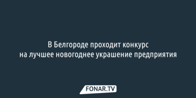 В Белгороде перед Новым годом выберут самые украшенные предприятия