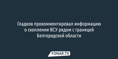 Гладков отреагировал на вопросы белгородцев о скоплении техники ВСУ на границе