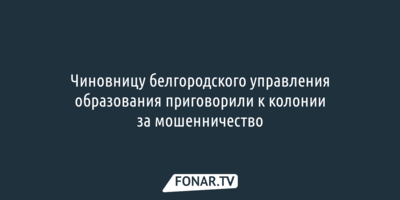 Чиновницу белгородского управления образования приговорили к колонии за мошенничество