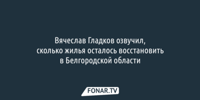 5 тысяч пострадавших домов и квартир осталось восстановить в Белгородской области