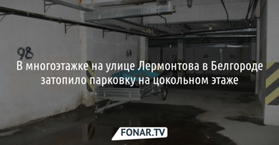 В многоэтажке на улице Лермонтова в Белгороде затопило парковку на цокольном этаже