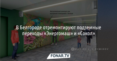 В Белгороде отремонтируют подземные переходы «Энергомаш» и «Сокол» 