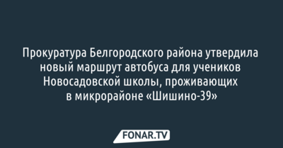 Прокуратура Белгородского помогла школьникам, проживающим в микрорайоне «Шишино-39»