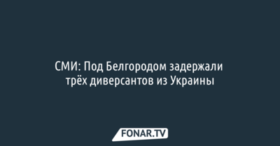 СМИ: Под Белгородом задержали трёх диверсантов из Украины