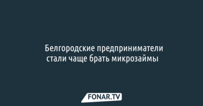 ​Белгородские предприниматели стали чаще брать микрозаймы