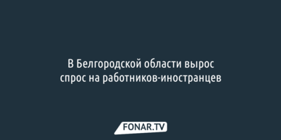 В Белгородской области вырос спрос на работников-иностранцев