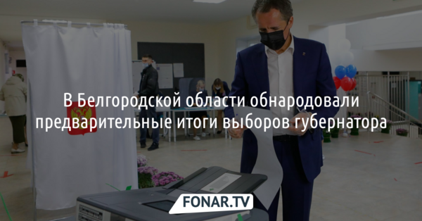 В Белгородской области обнародовали предварительные итоги выборов губернатора
