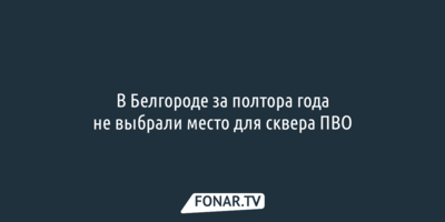 В Белгороде за полтора года не выбрали место для сквера ПВО