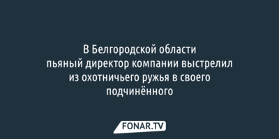 В Белгородской области пьяный директор компании выстрелил из ружья в своего подчинённого