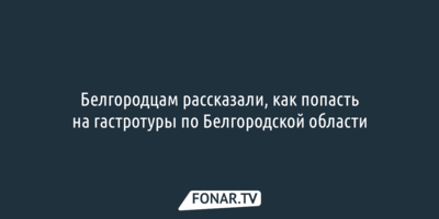 Белгородцам рассказали, как попасть на гастротуры по Белгородской области